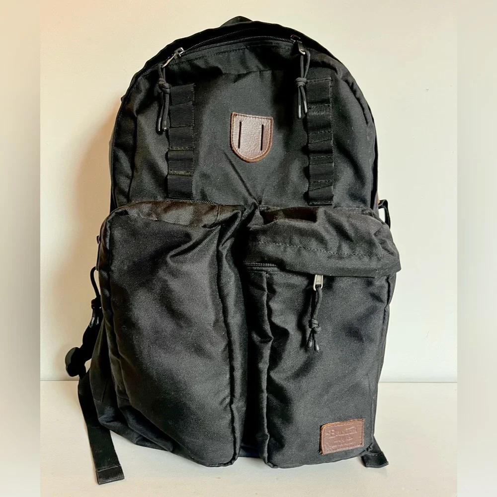 Brixton Canvas Tactical Black and Tan Backpack Full Sized Adjustable Briefcase